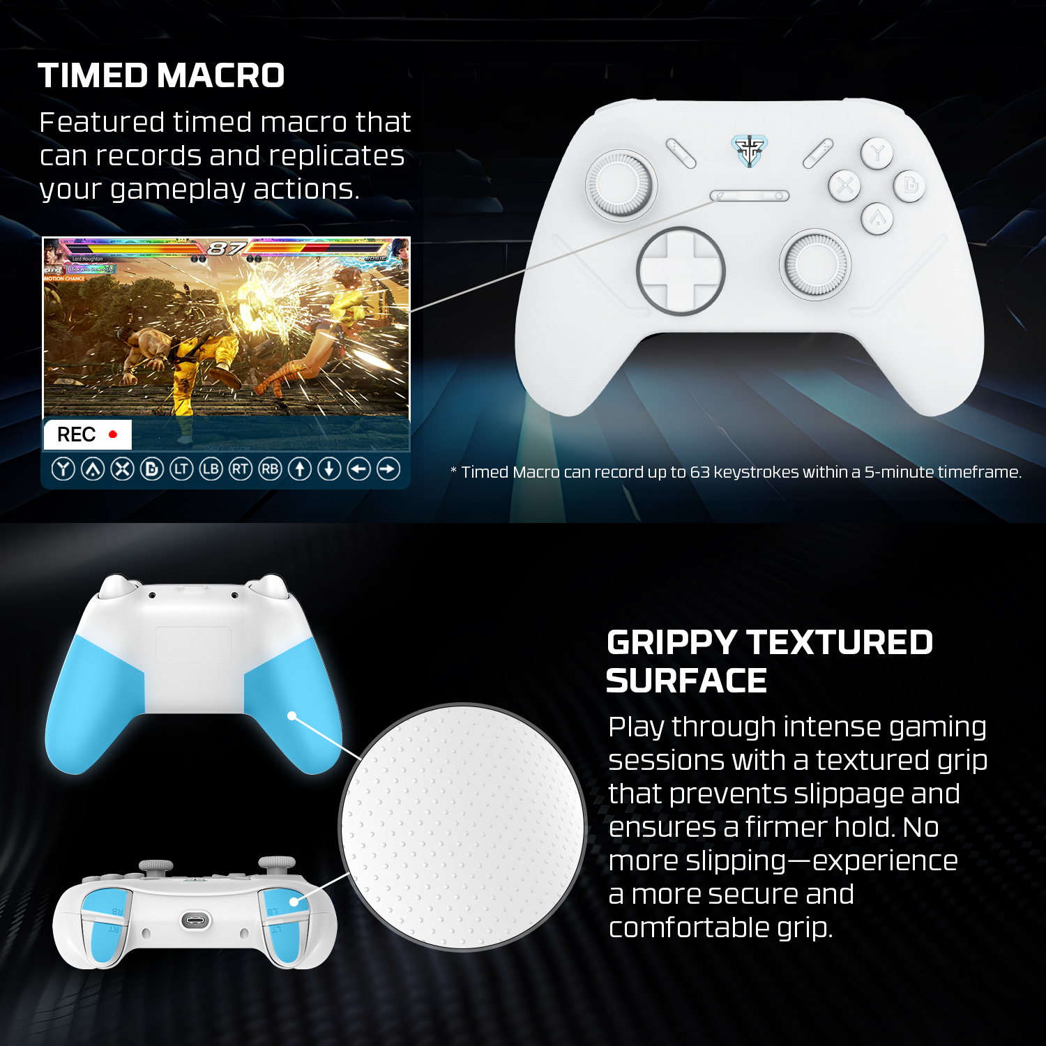 A large marketing image providing additional information about the product Fantech Shooter III Gamepad - Wireless Multi-Platform Hall-Effect Controller (White) - Additional alt info not provided