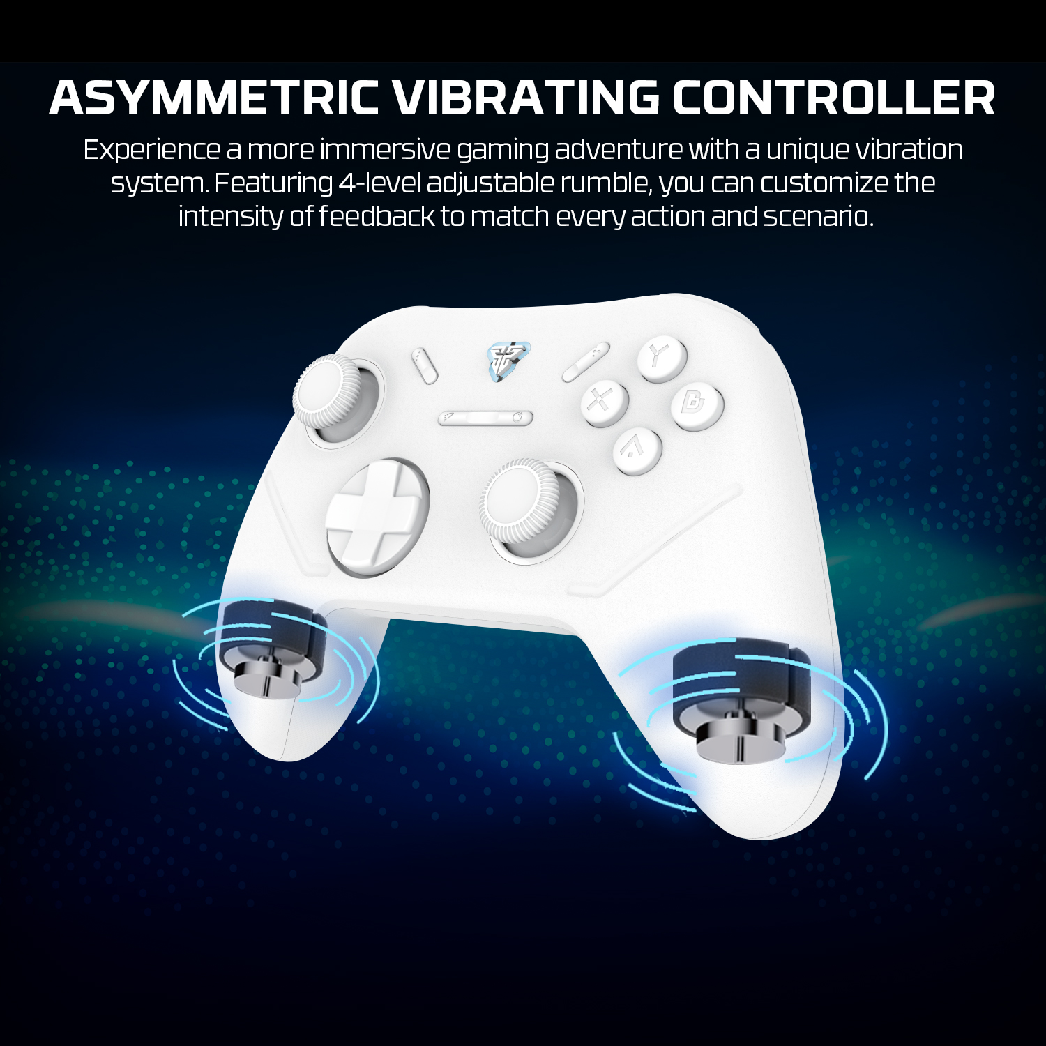 A large marketing image providing additional information about the product Fantech Shooter III Gamepad - Wireless Multi-Platform Hall-Effect Controller (White) - Additional alt info not provided