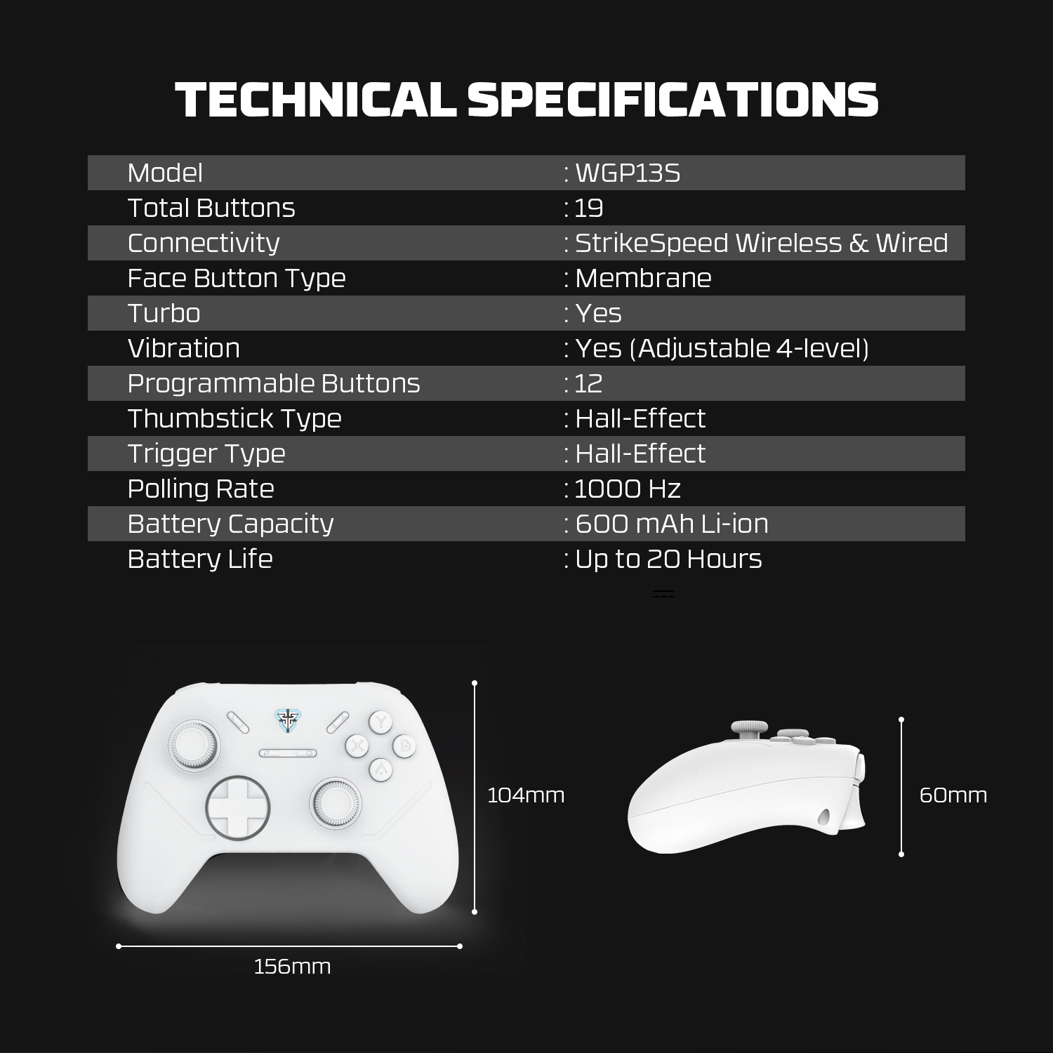 A large marketing image providing additional information about the product Fantech Shooter III Gamepad - Wireless Multi-Platform Hall-Effect Controller (White) - Additional alt info not provided