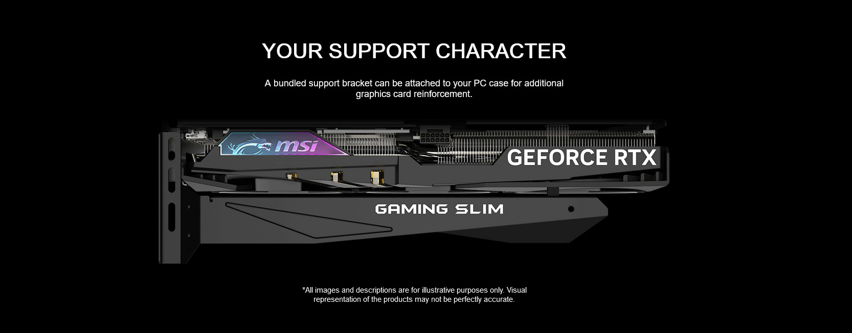 A large marketing image providing additional information about the product MSI GeForce RTX 4070 SUPER Gaming Slim 12GB GDDR6X - Wukong Edition - Additional alt info not provided