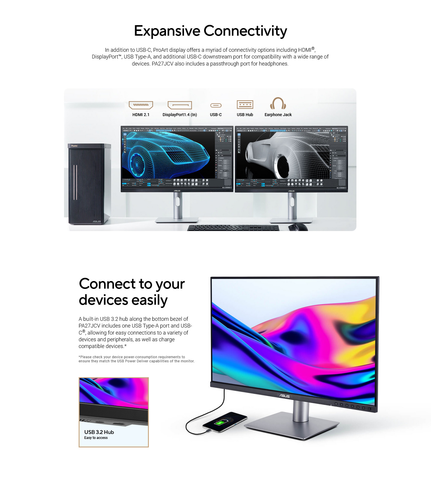 A large marketing image providing additional information about the product ASUS ProArt PA27JCV 27" 5K 60Hz 5ms IPS Monitor - Additional alt info not provided