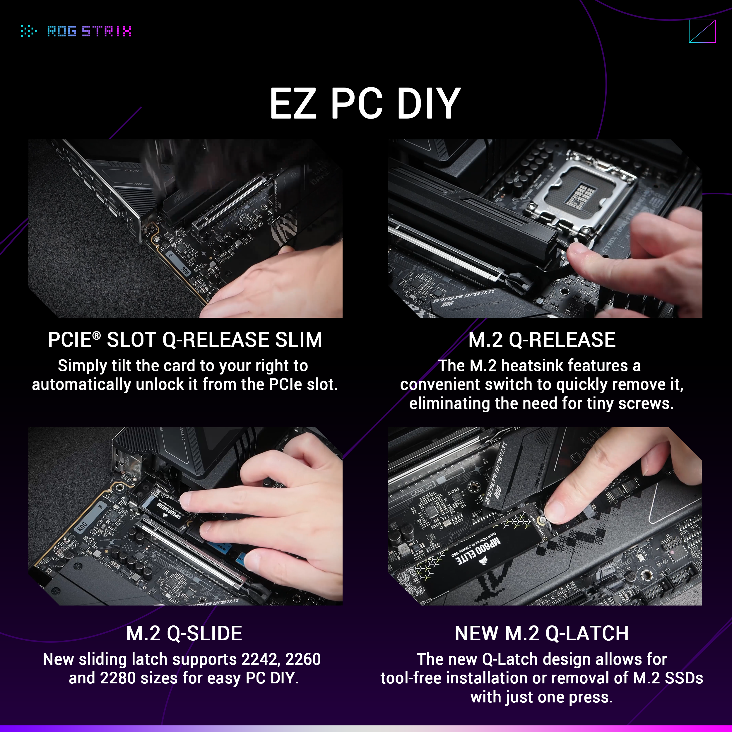 A large marketing image providing additional information about the product ASUS ROG Strix Z890-F Gaming WiFi  LGA1851 ATX Desktop Motherboard - Additional alt info not provided