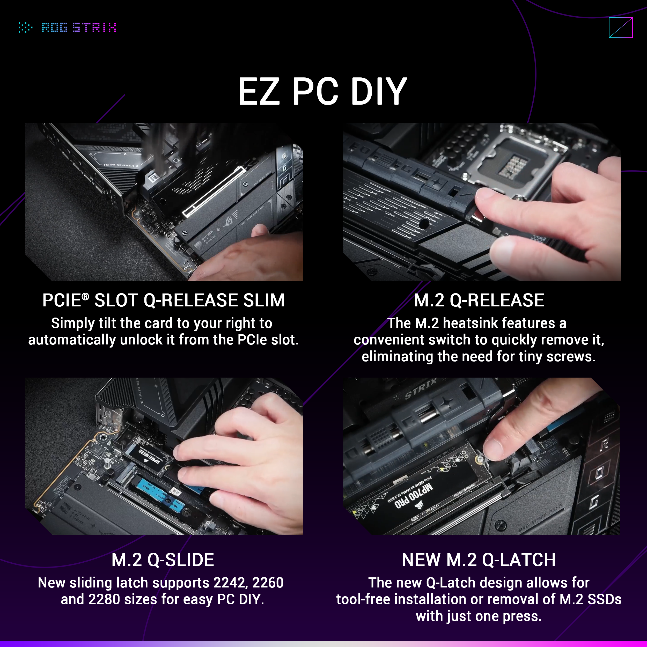 A large marketing image providing additional information about the product ASUS ROG Strix Z890-E Gaming WiFi LGA1851 ATX Desktop Motherboard - Additional alt info not provided