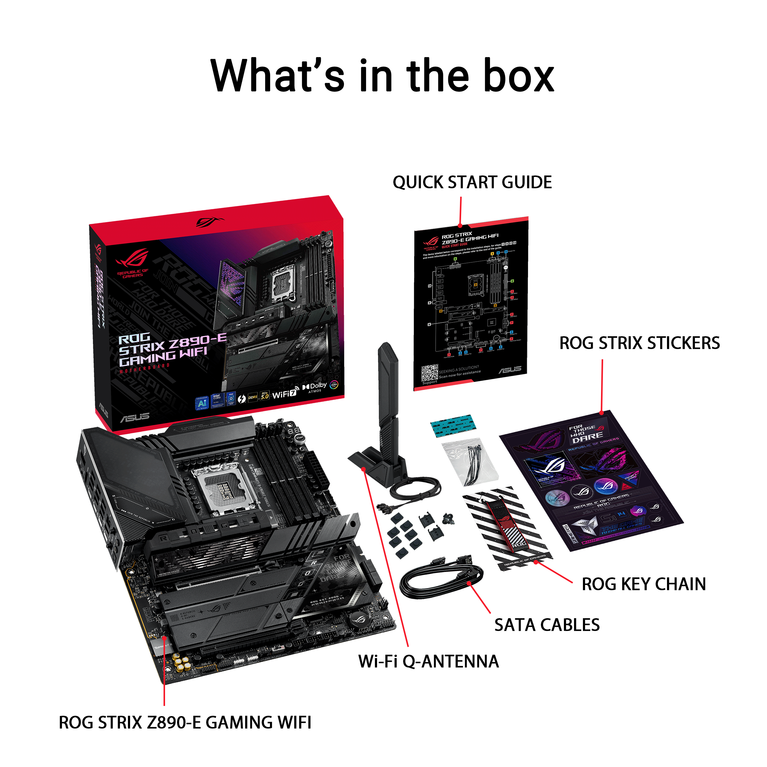 A large marketing image providing additional information about the product ASUS ROG Strix Z890-E Gaming WiFi LGA1851 ATX Desktop Motherboard - Additional alt info not provided