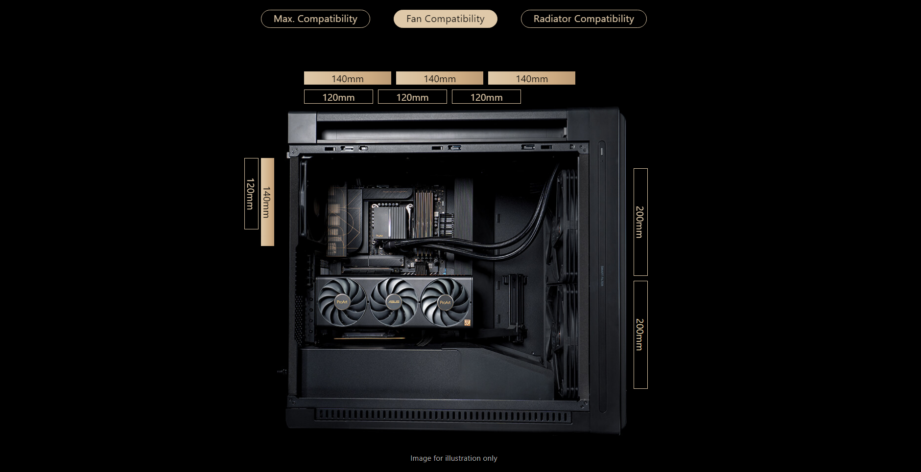 A large marketing image providing additional information about the product ASUS ProArt PA602 Mid Tower Case - Wood TG - Additional alt info not provided