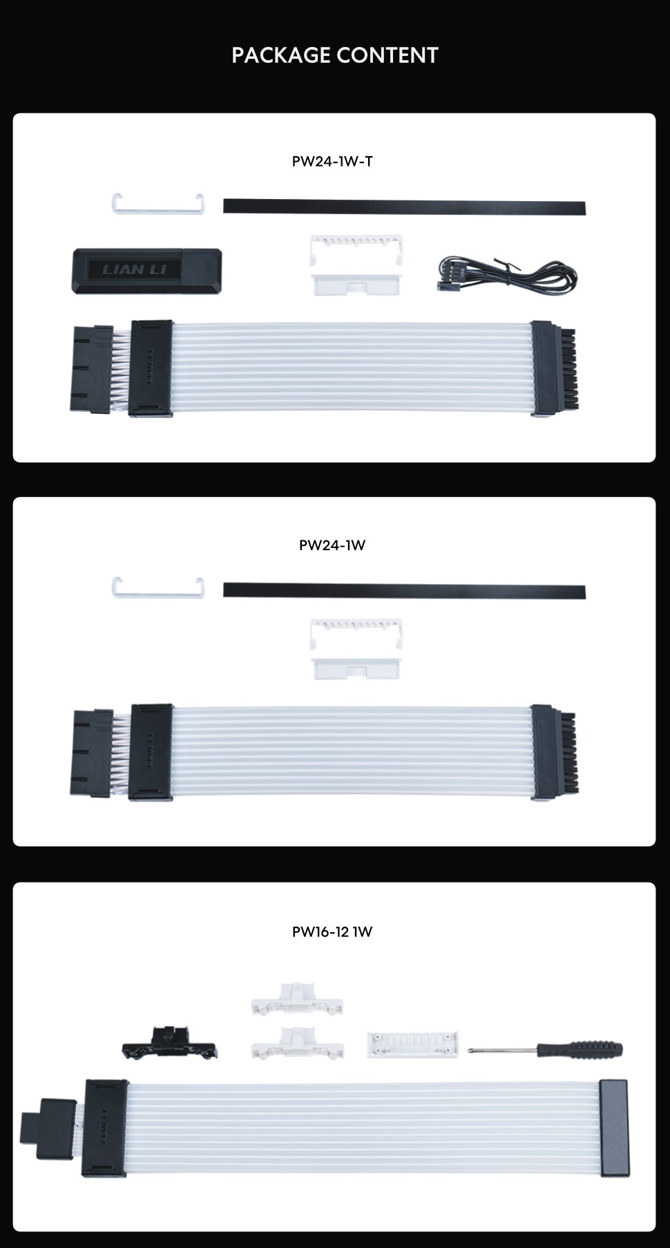 A large marketing image providing additional information about the product Lian Li Strimer Wireless 2x8-Pin PCIe ARGB LED Extension Cable - Additional alt info not provided