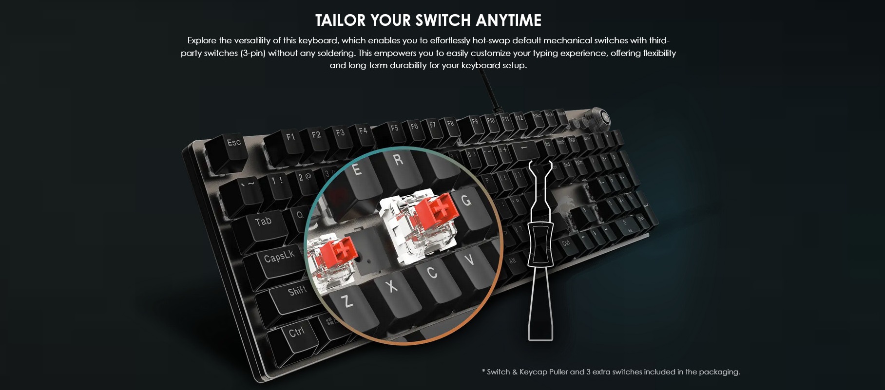 A large marketing image providing additional information about the product MSI Forge GK310 RGB  Mouse and Keyboard Combo - Red Switch - Additional alt info not provided