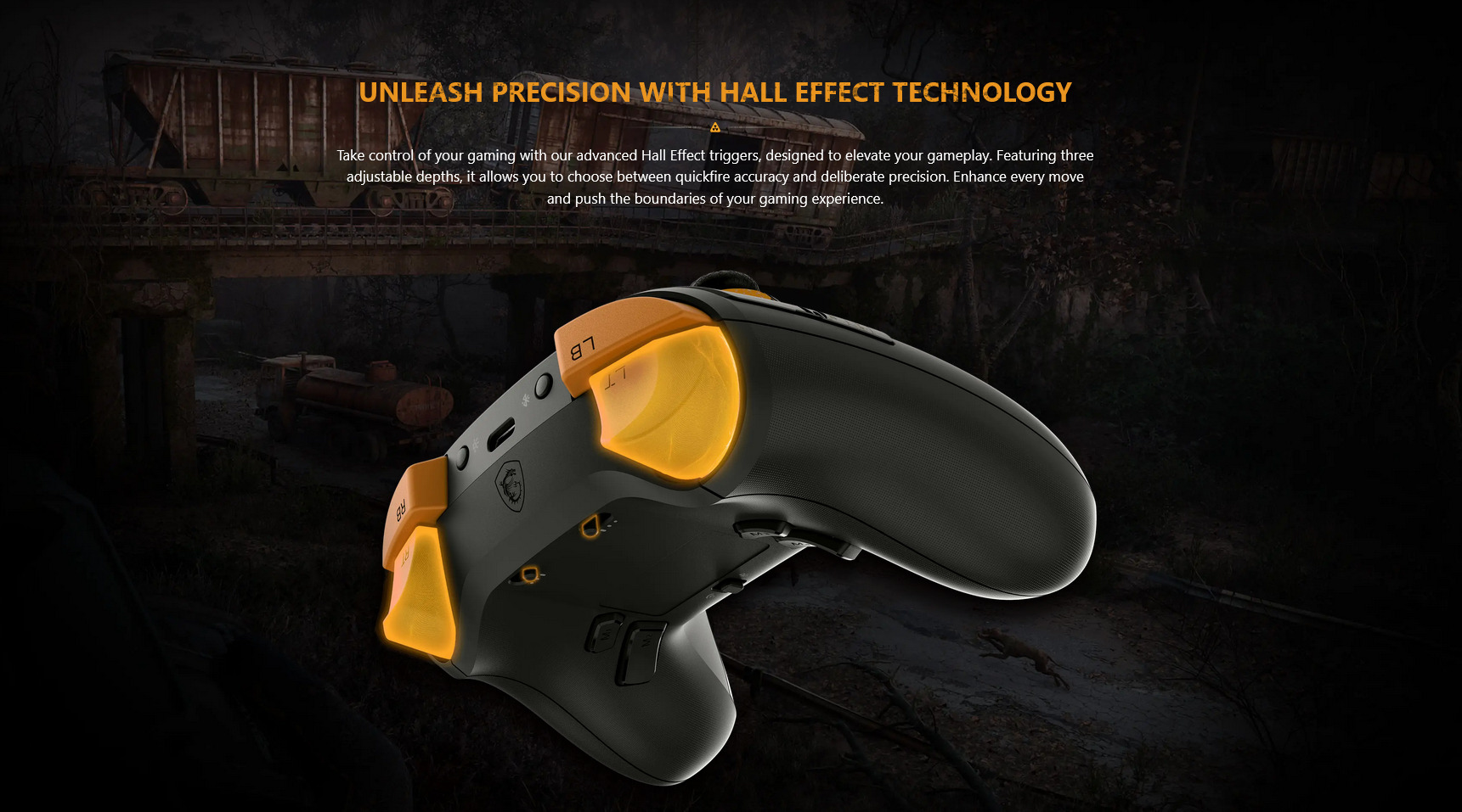 A large marketing image providing additional information about the product MSI Force Pro Wireless Xbox Controller - STALKER 2 Edition - Additional alt info not provided