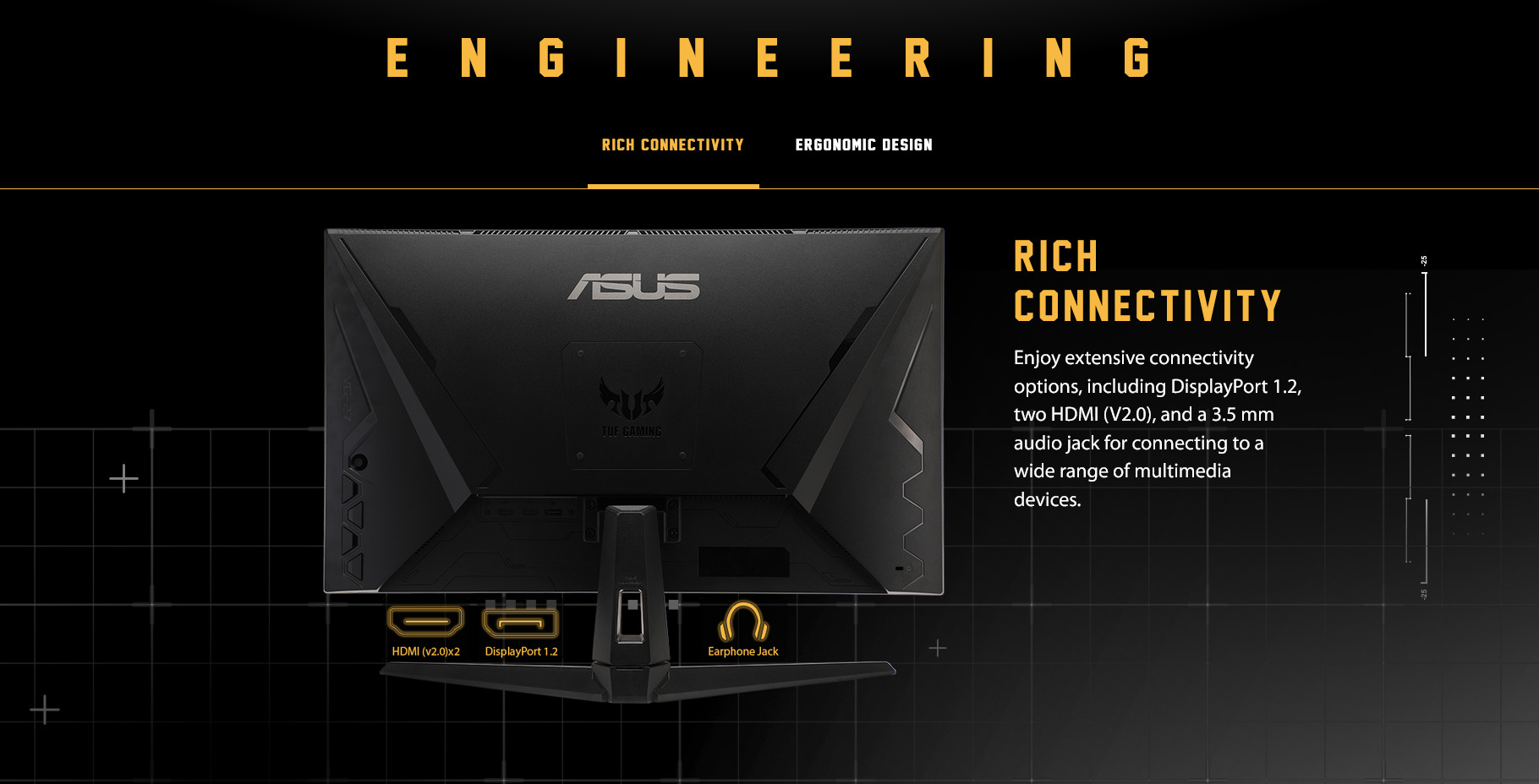 A large marketing image providing additional information about the product ASUS TUF Gaming VG27AQ1A  27" 1440p 170Hz 1ms IPS Monitor - Additional alt info not provided