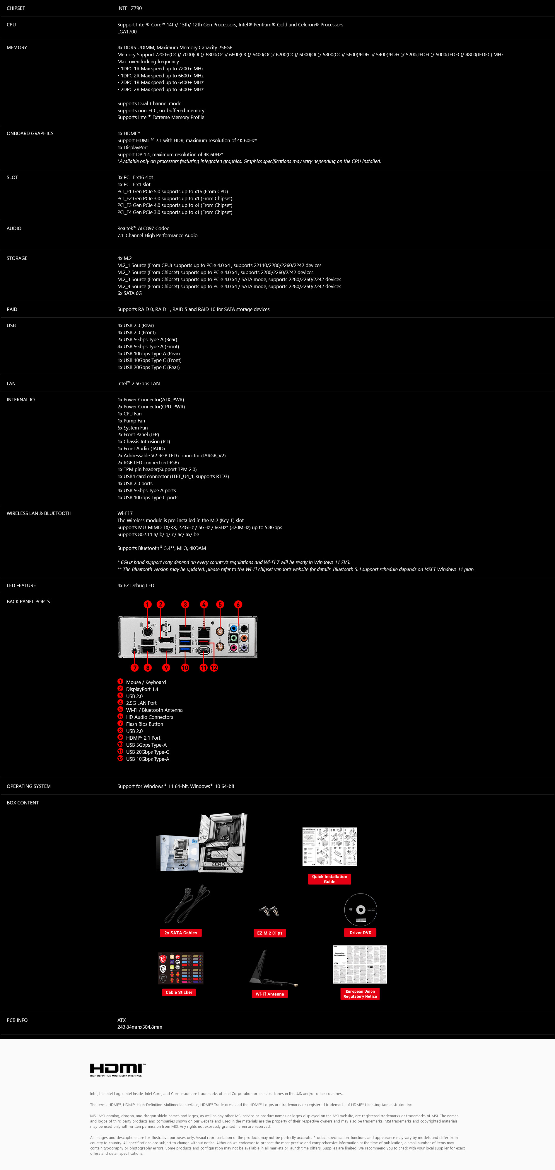 A large marketing image providing additional information about the product MSI Z790 Project Zero LGA1700 ATX Desktop Motherboard - Additional alt info not provided