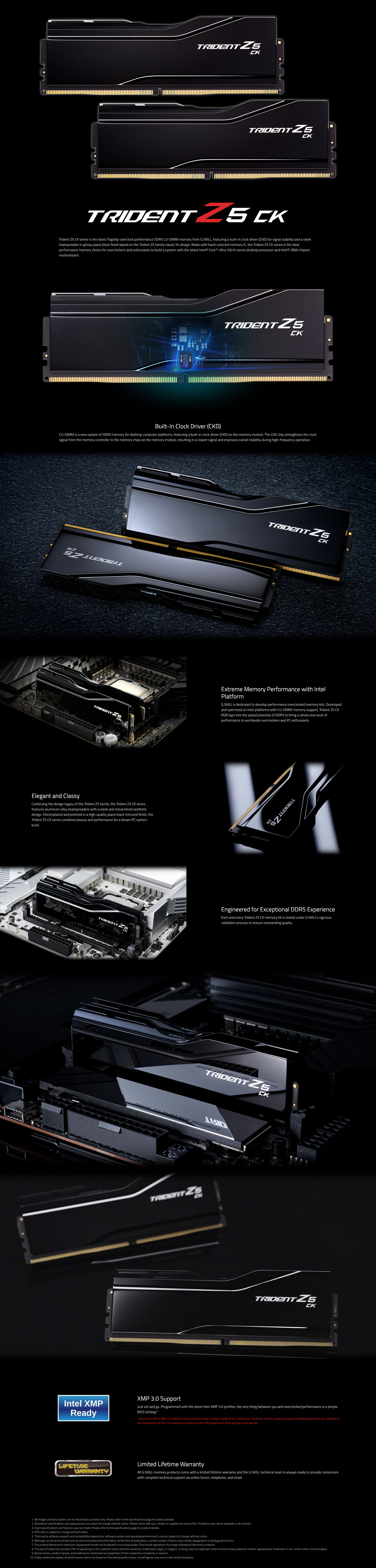 A large marketing image providing additional information about the product G.Skill Trident Z5 CK 48GB Kit (2x24GB) DDR5 CU-DIMM C40 8200MHz - Additional alt info not provided