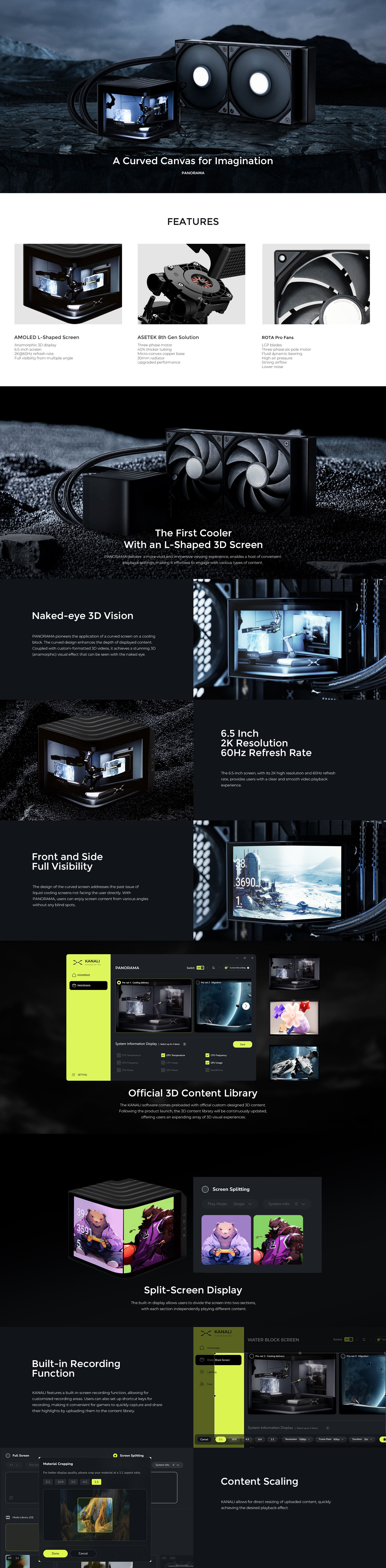 A large marketing image providing additional information about the product TRYX PANORAMA OLED - 240mm AIO Liquid CPU Cooler with 3D Display (Black) - Additional alt info not provided