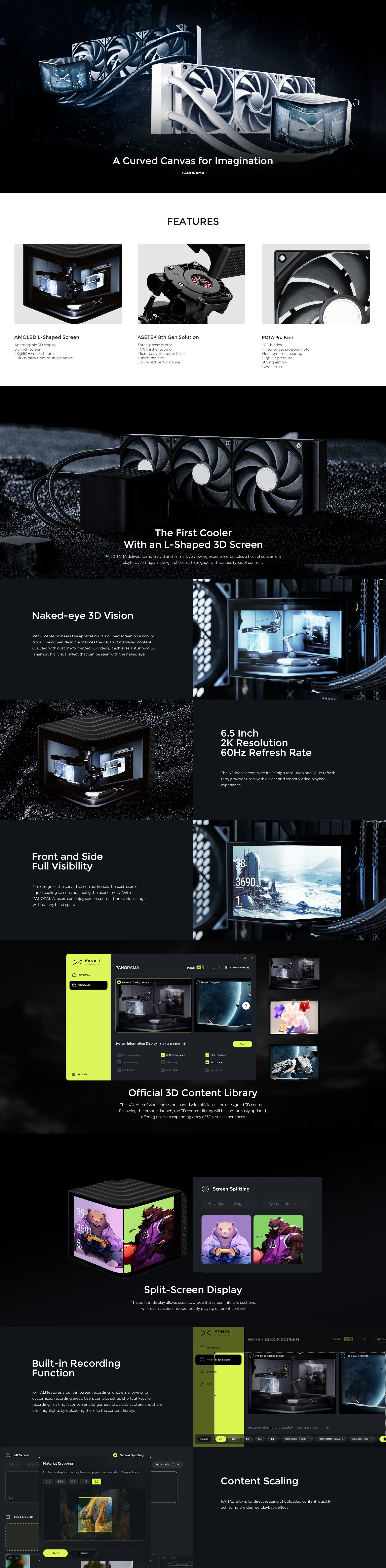 A large marketing image providing additional information about the product TRYX PANORAMA OLED - 360mm AIO Liquid CPU Cooler with 3D Display (White) - Additional alt info not provided