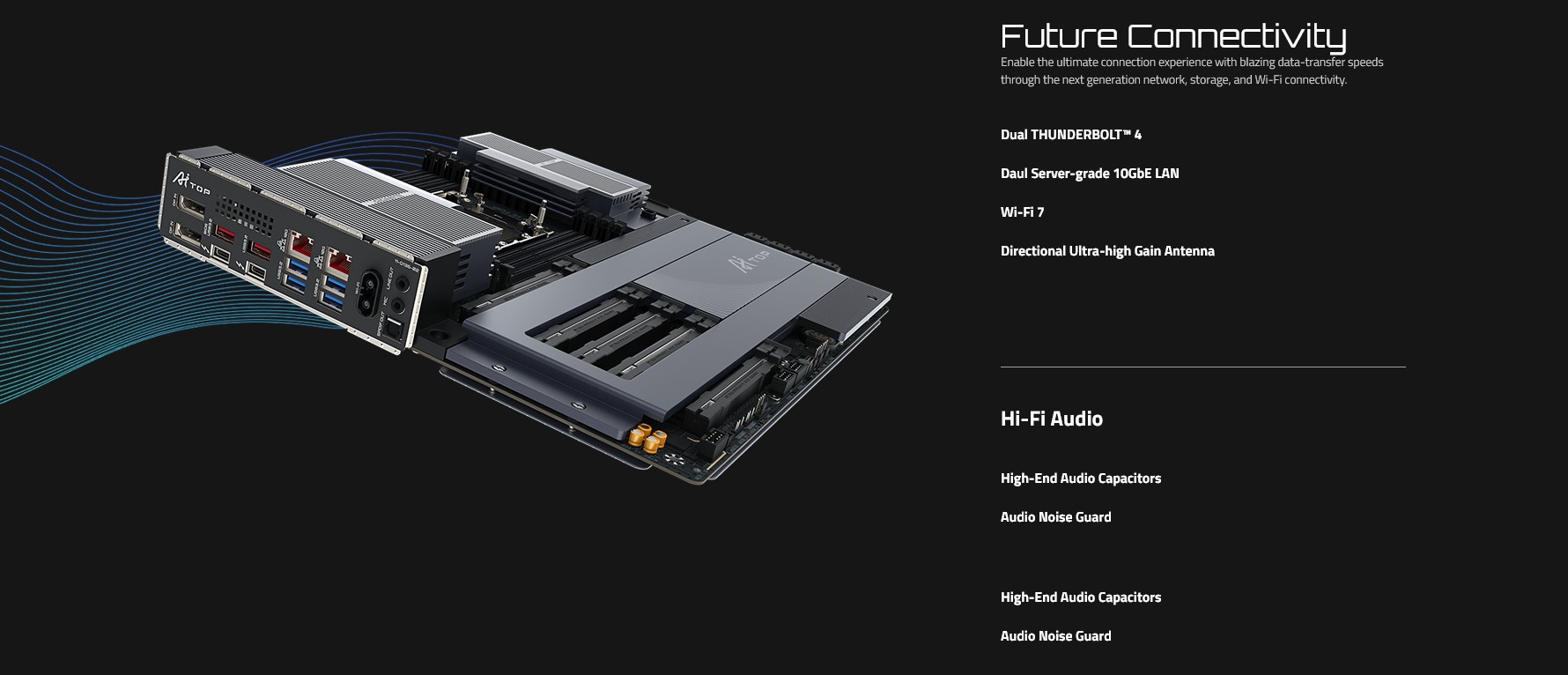 A large marketing image providing additional information about the product Gigabyte W790 AI Top LGA4677 eATX Desktop Motherboard - Additional alt info not provided