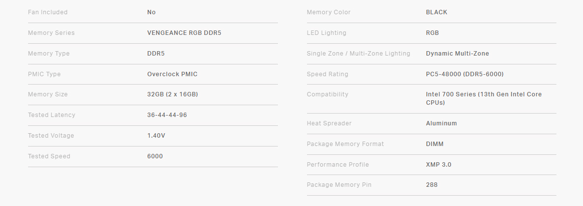 A large marketing image providing additional information about the product Corsair Vengeance RGB 32GB Kit (2x16GB) XMP DDR5-6000 C36 - Additional alt info not provided