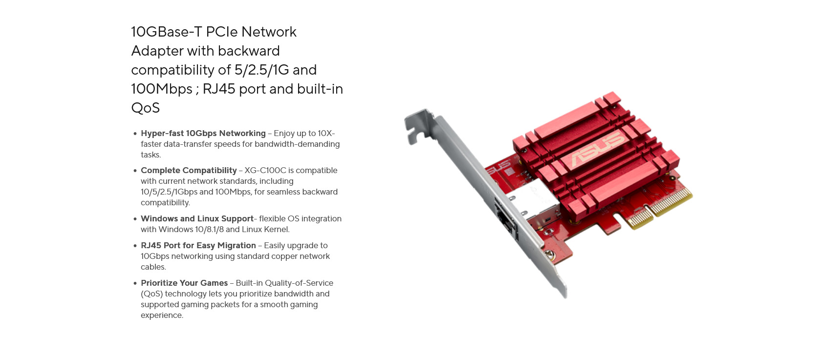 ASUS XG-C100C V3 10GbE PCIe Network Adapter | PLE Computers
