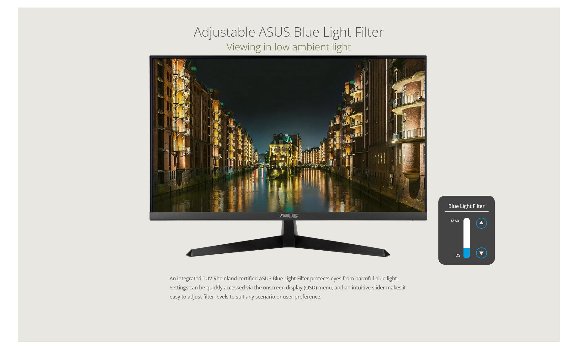 A large marketing image providing additional information about the product ASUS Eye Care VY279HGR 27" 1080p 120Hz 1ms IPS Monitor - Additional alt info not provided