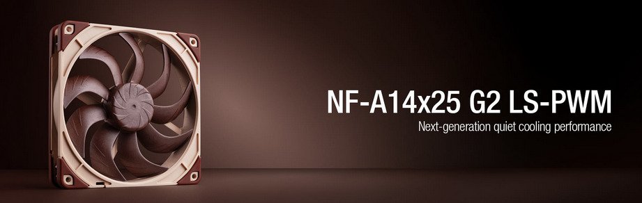 A large marketing image providing additional information about the product Noctua NF-A14x25 G2 LS PWM - 140mm x 25mm 800RPM Cooling Fan - Additional alt info not provided