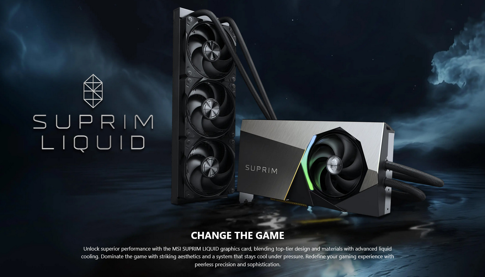 A large marketing image providing additional information about the product MSI GeForce RTX 5080 Suprim Liquid SOC 16GB GDDR7 - Additional alt info not provided