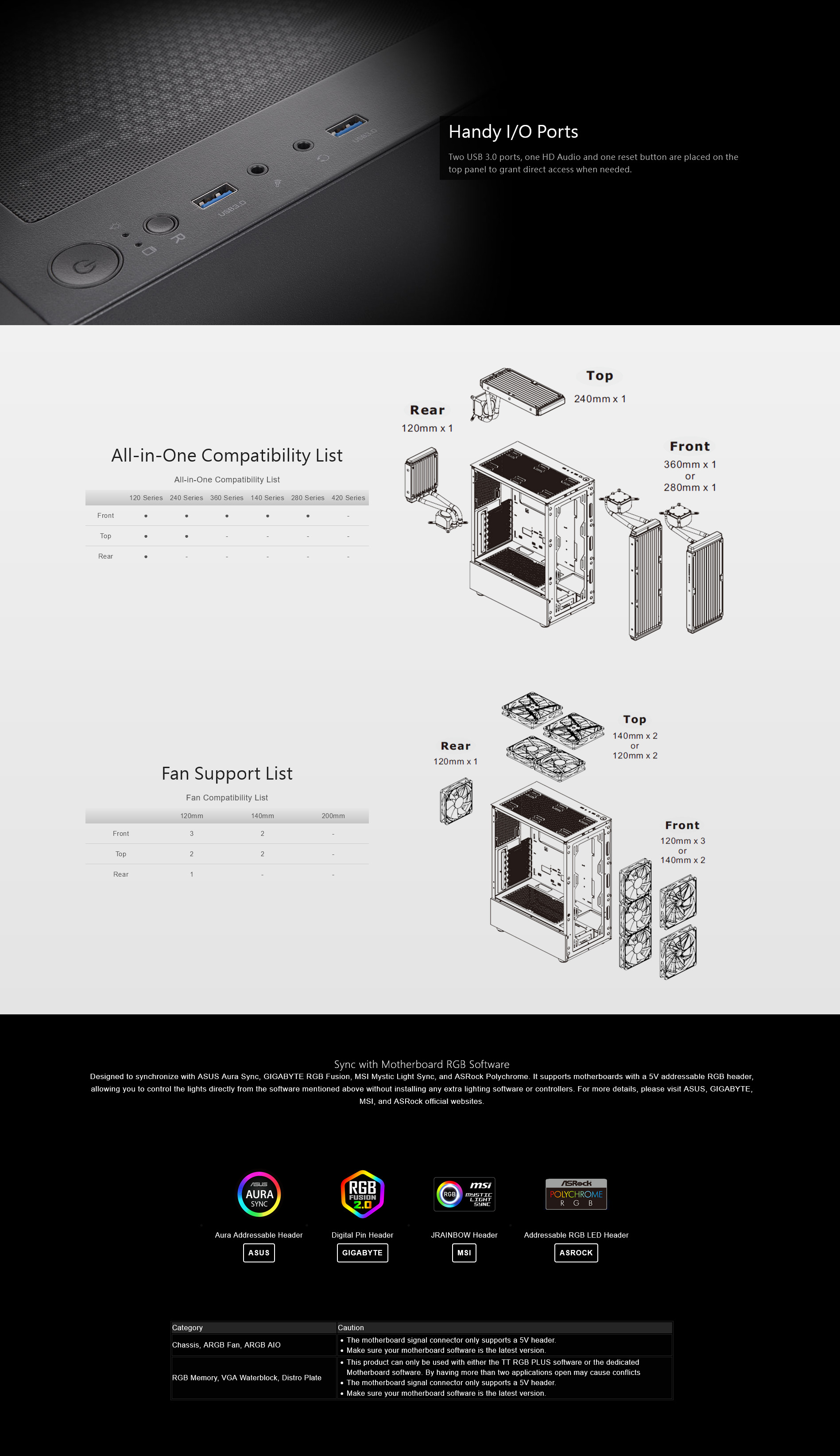 A large marketing image providing additional information about the product Thermaltake View 200 PLUS - ARGB TG Mid Tower Case (Black) - Additional alt info not provided