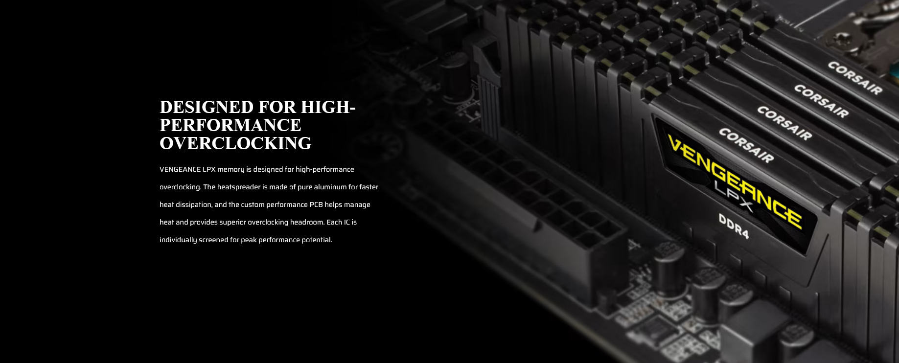 A large marketing image providing additional information about the product Corsair Vengeance LPX 16GB Single (1x16GB) DDR4-3600 C18 - Additional alt info not provided