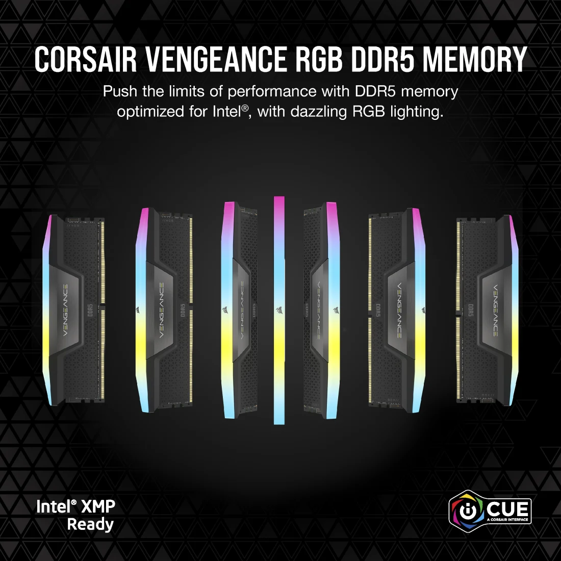 A large marketing image providing additional information about the product Corsair Vengeance RGB 64GB Kit (2x32GB) XMP DDR5-6000 C30 - Additional alt info not provided