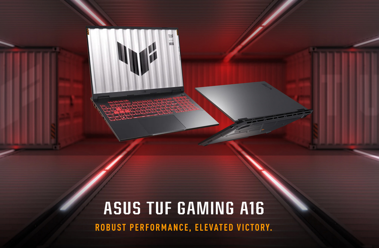 A large marketing image providing additional information about the product ASUS TUF Gaming A16 (FA608) - 16" 165Hz, Ryzen AI 9 HX 370, RTX 4060, 32GB/1TB - Win 11 Notebook - Additional alt info not provided