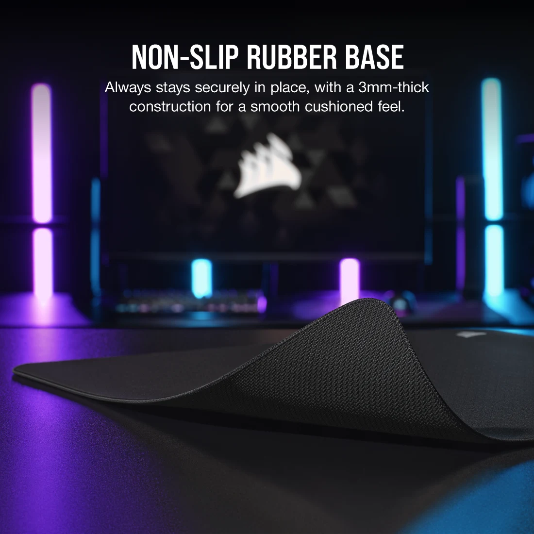 A large marketing image providing additional information about the product Corsair MM500 v2 Hybrid Cloth Gaming Mousepad - Additional alt info not provided