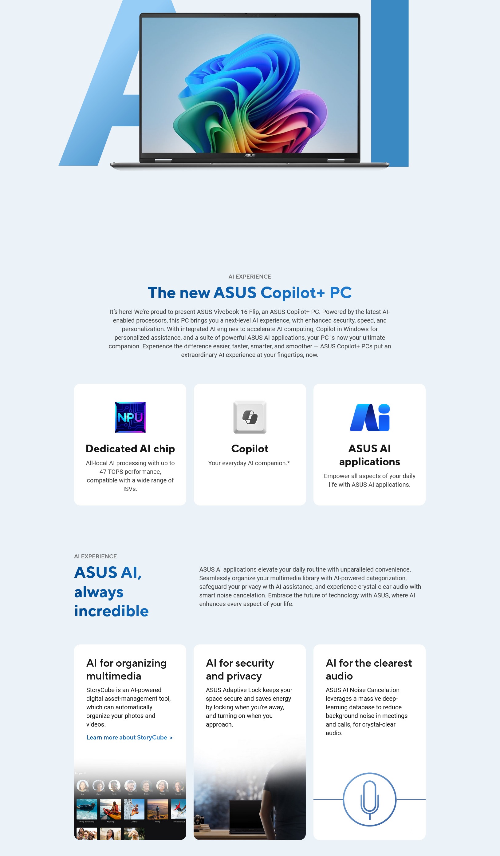 A large marketing image providing additional information about the product ASUS Vivobook 16 Flip OLED (TP3607) - 16" Core Ultra 7 258V, 32GB/1TB - Win 11 Pro Notebook - Additional alt info not provided