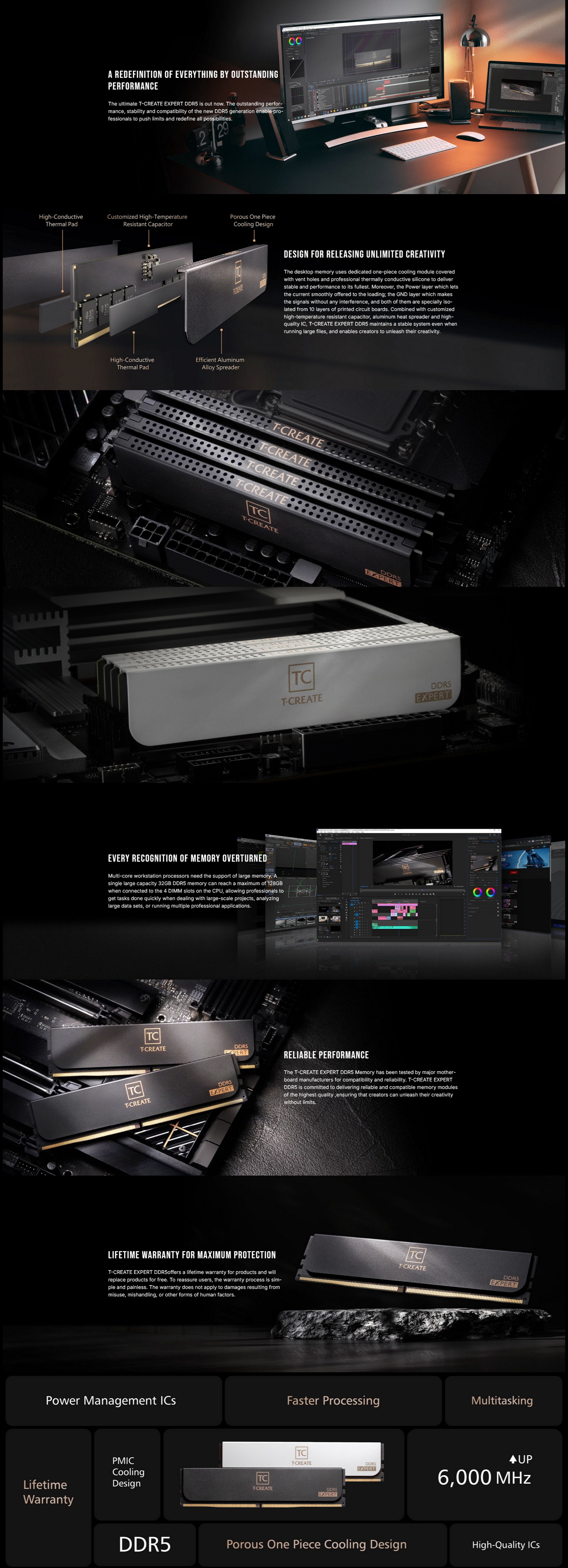 A large marketing image providing additional information about the product Team T-Create Expert 32GB Kit (2x16GB) DDR5-6000 C38 - Additional alt info not provided