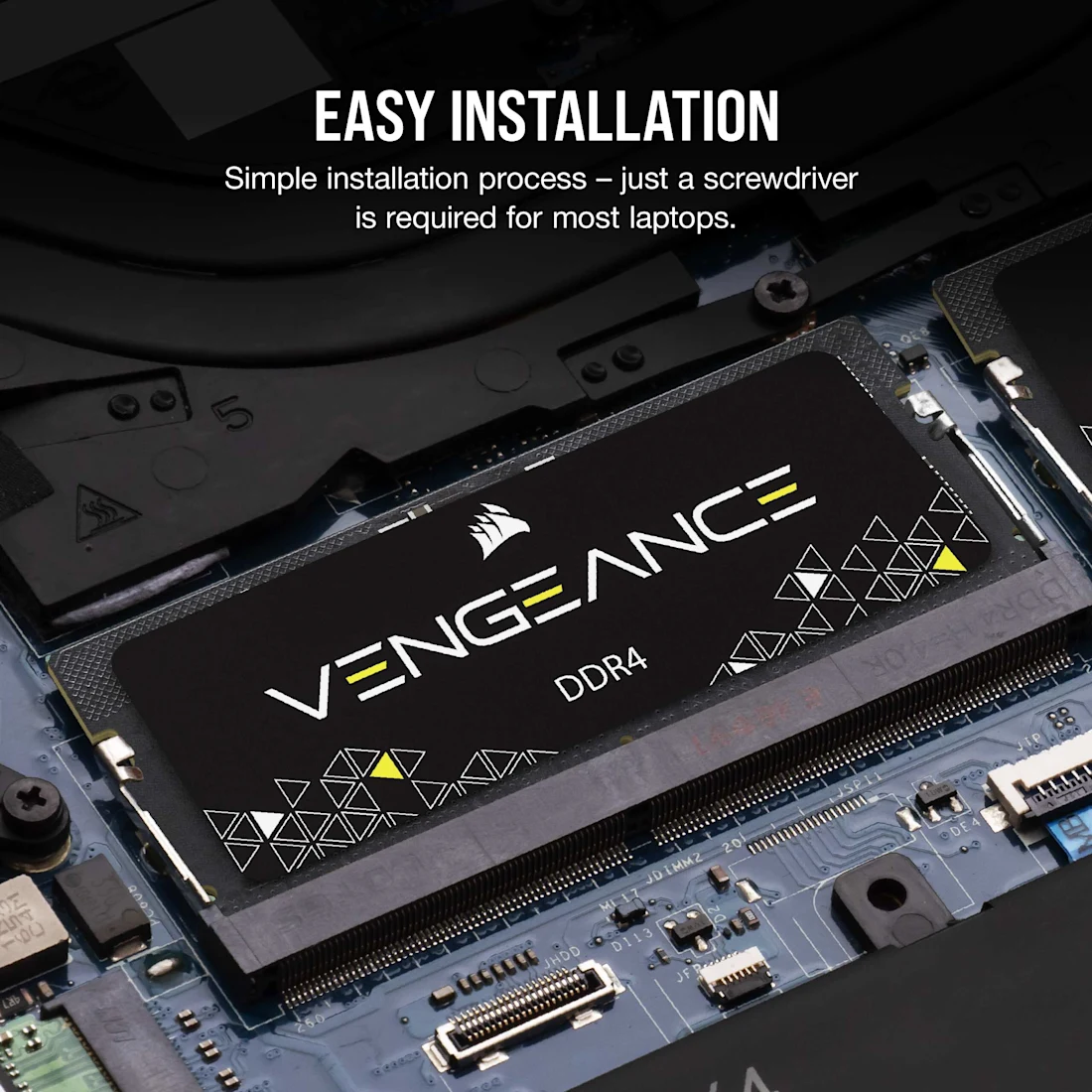 A large marketing image providing additional information about the product Corsair Vengeance 16GB Kit (2x8GB) DDR4-3200 C22 SO-DIMM - Additional alt info not provided