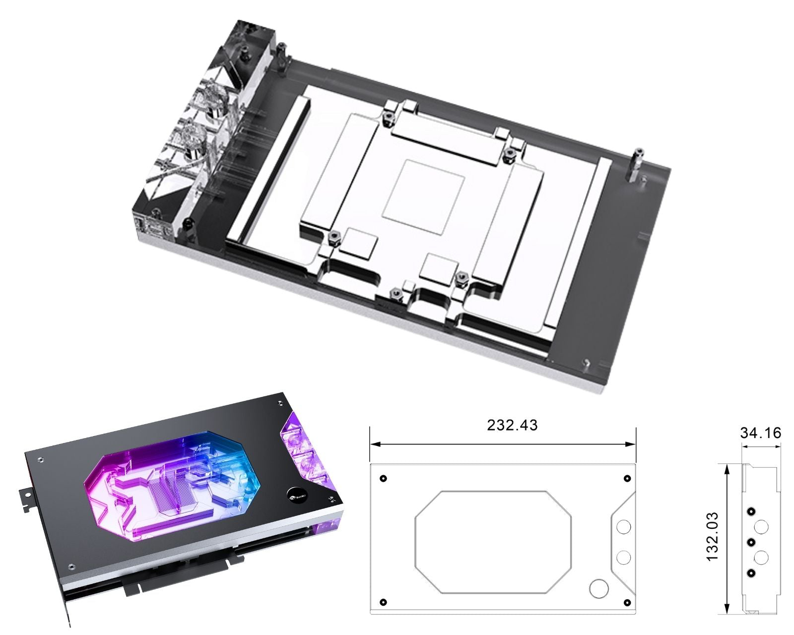 Bykski RTX 5090 GameRock Full Cover ARGB GPU Water Block | PLE
