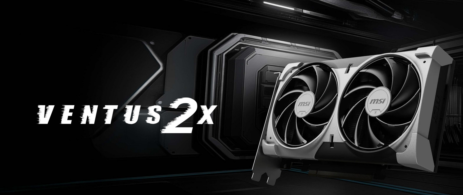 Uma grande imagem de marketing fornecendo informações adicionais sobre o produto MSI GeForce RTX 5060 Ventus 2X OC 8GB GDDR7 - Informações alternativas adicionais não fornecidas