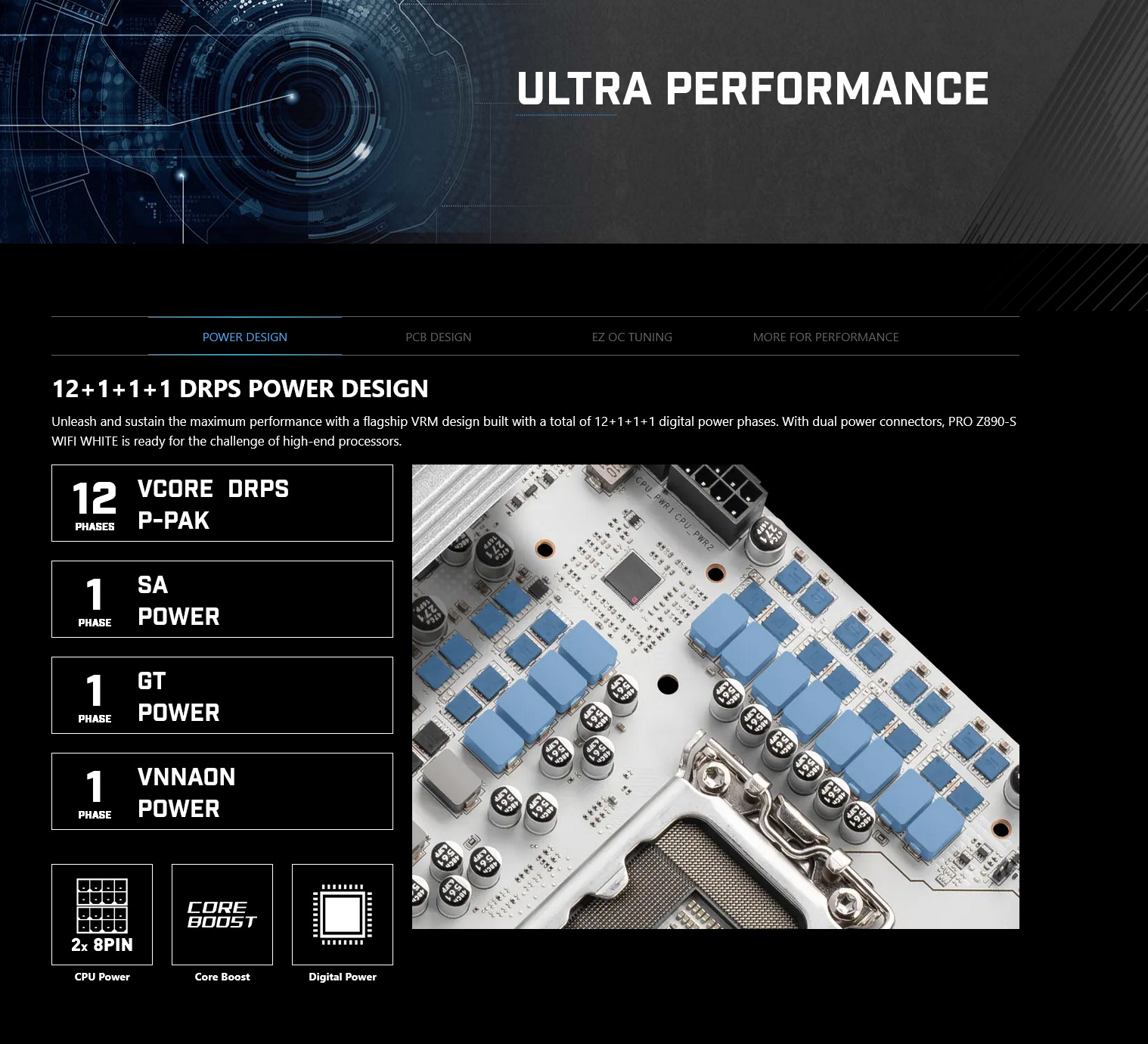 A large marketing image providing additional information about the product MSI PRO Z890-S WiFi LGA1851 ATX Desktop Motherboard - White - Additional alt info not provided