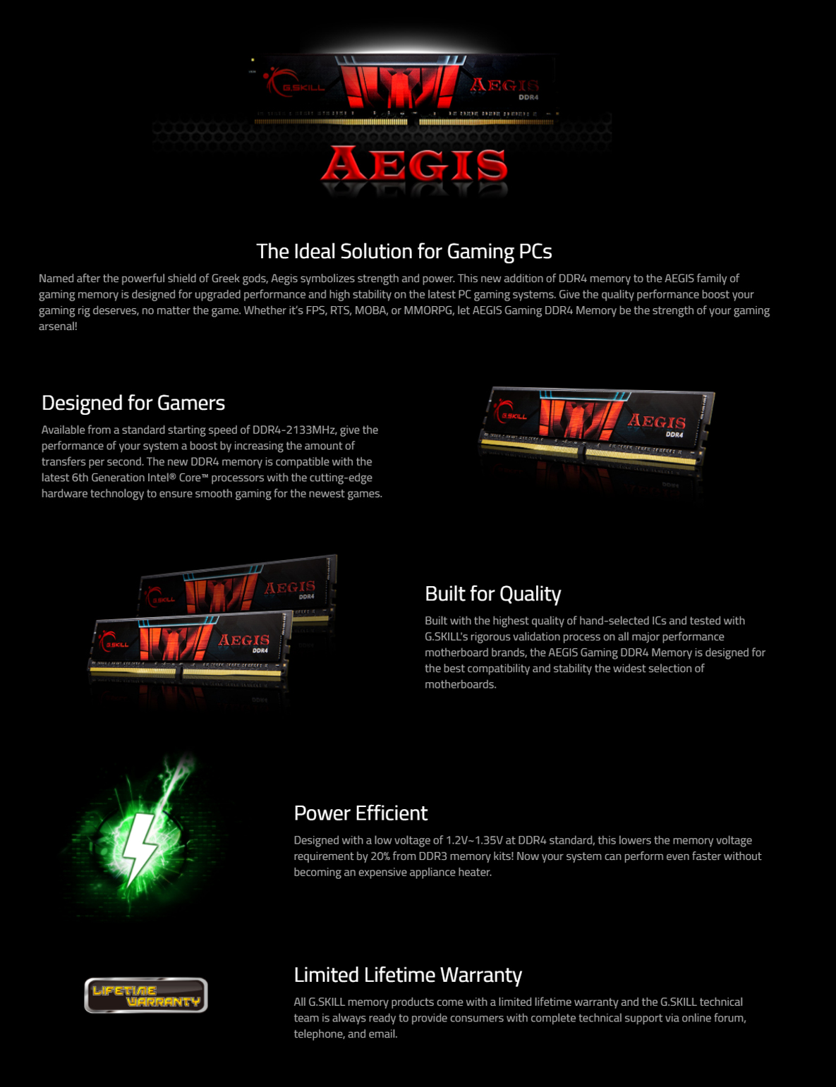 G.Skill Aegis 16GB Kit (2x8GB) DDR4-3200 C16 | PLE Computers