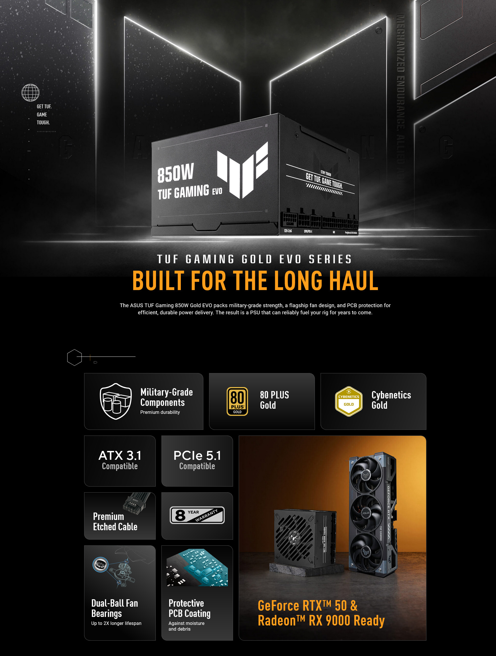 ASUS TUF GAMING 850W Gold EVO ATX Modular PSU | PLE Computers