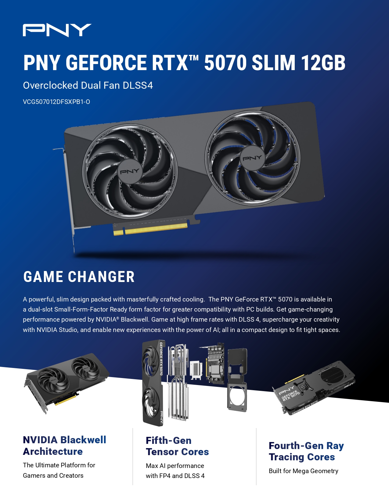 PNY GeForce RTX 5070 Dual Fan Slim OC 12GB GDDR7 | PLE Computers