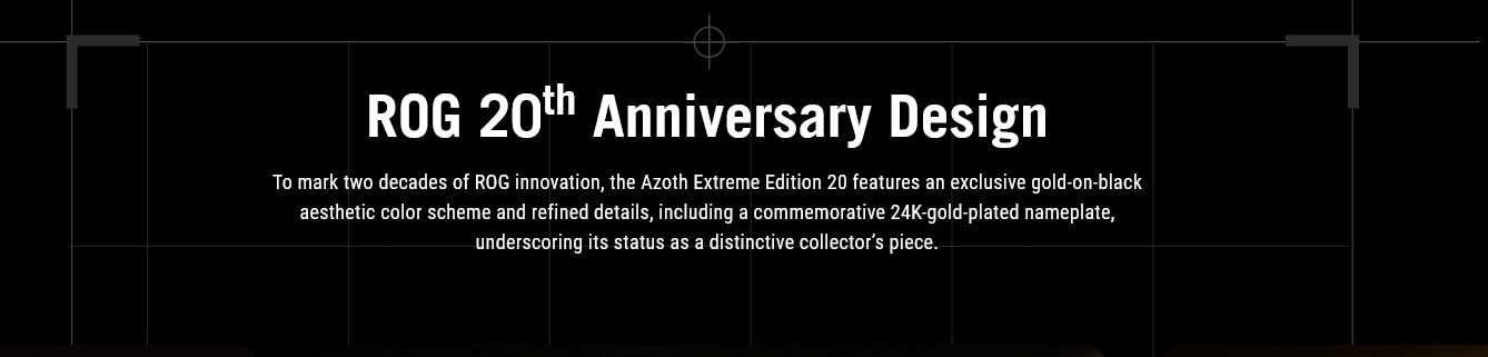 A large marketing image providing additional information about the product ASUS ROG Azoth Extreme 75% Hot-Swap RGB Wireless Mechanical Keyboard - Edition 20 Storm Switch - Additional alt info not provided