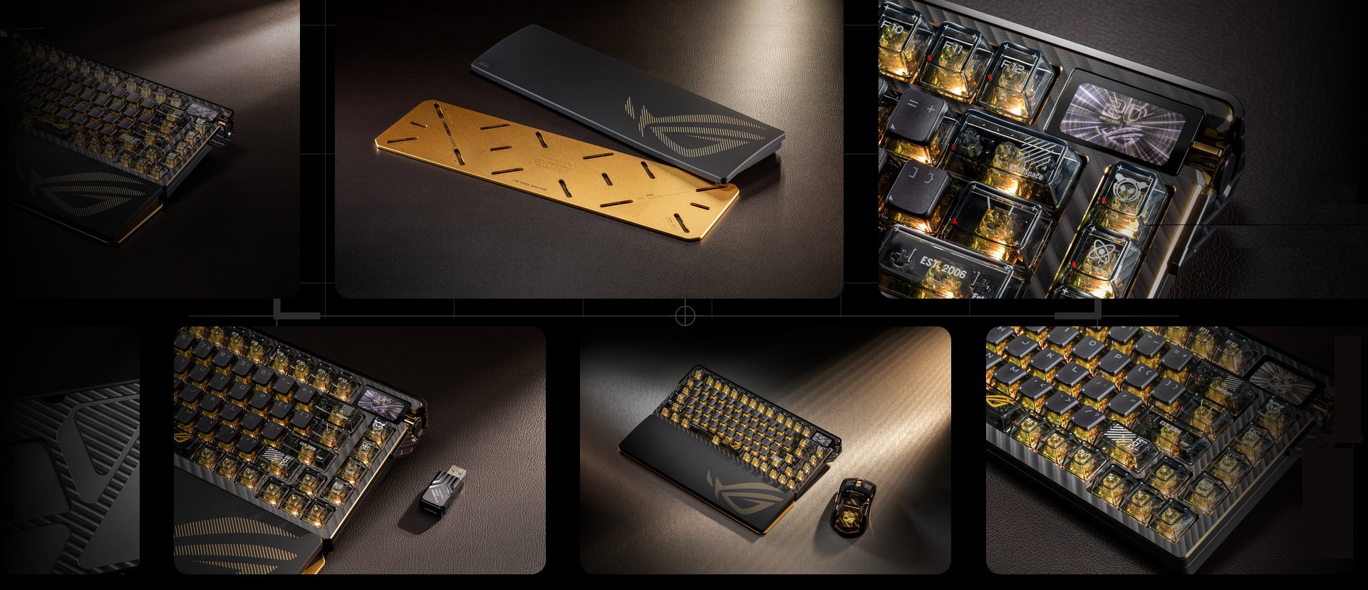 A large marketing image providing additional information about the product ASUS ROG Azoth Extreme 75% Hot-Swap RGB Wireless Mechanical Keyboard - Edition 20 Storm Switch - Additional alt info not provided