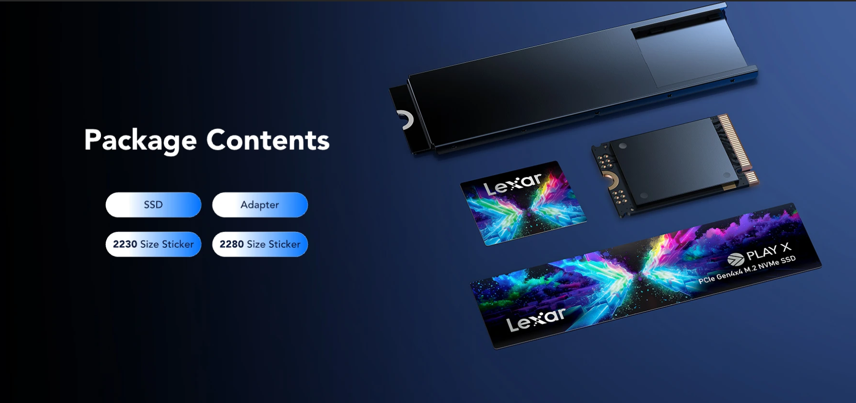Lexar PLAY X 2230/2280 PCIe Gen4 NVMe M.2 SSD - 1TB | PLE Computers