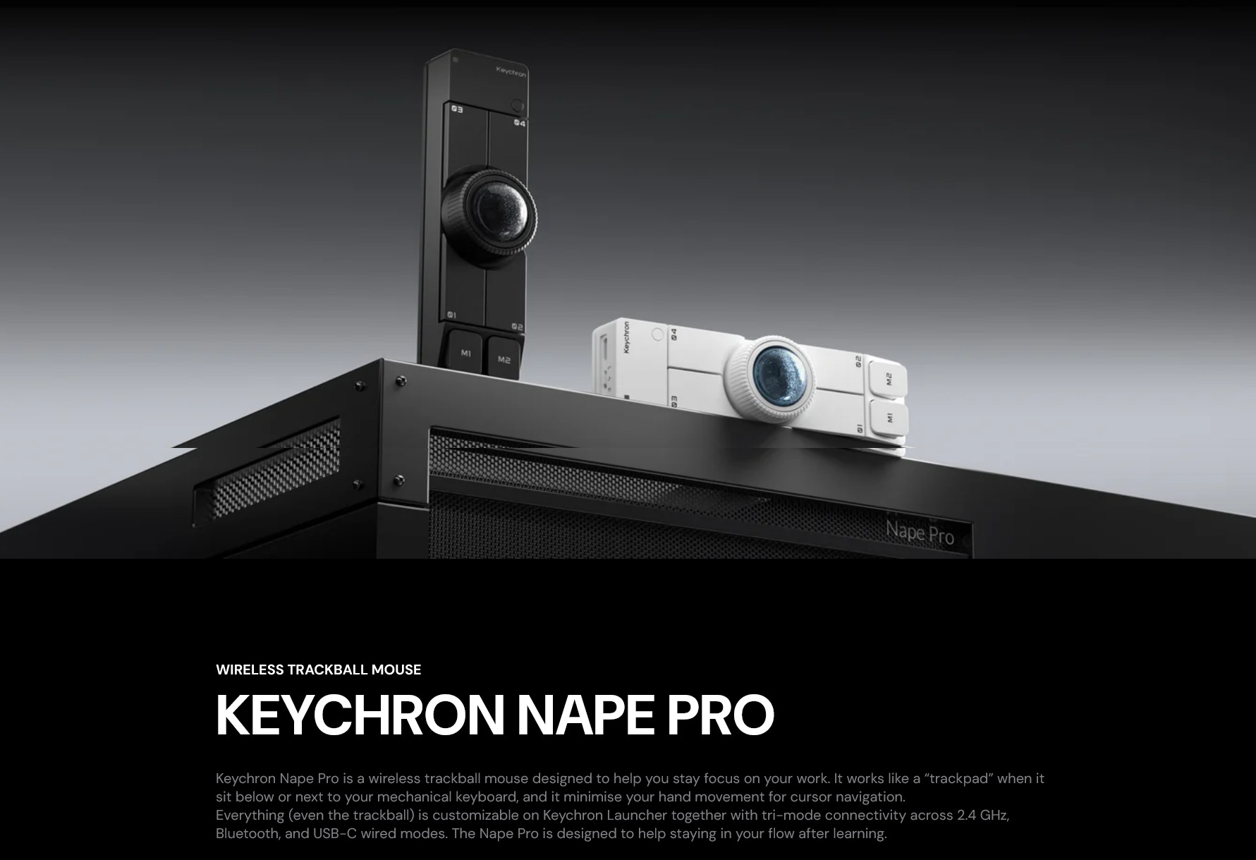 Keychron Nape Pro Wireless Trackball Mouse - Black | PLE Computers