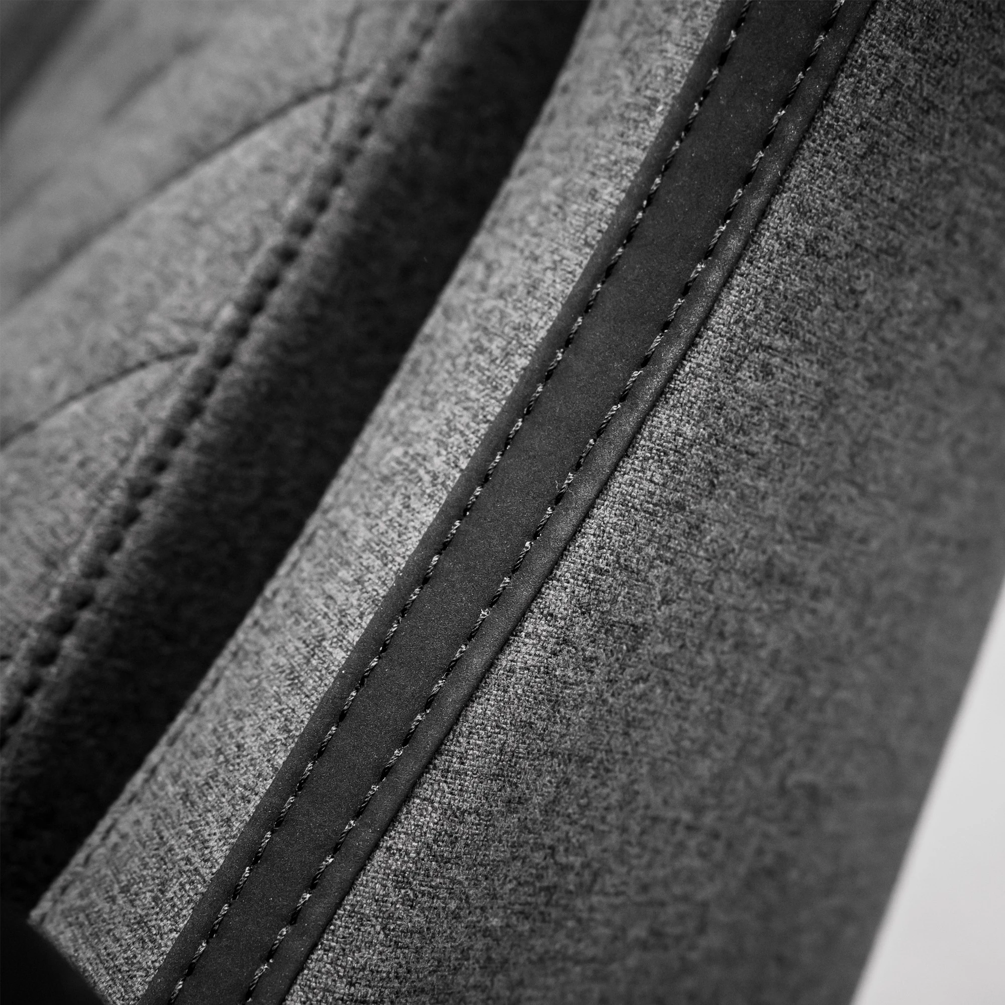 Grey Weave Fabric and contrast panel detail
