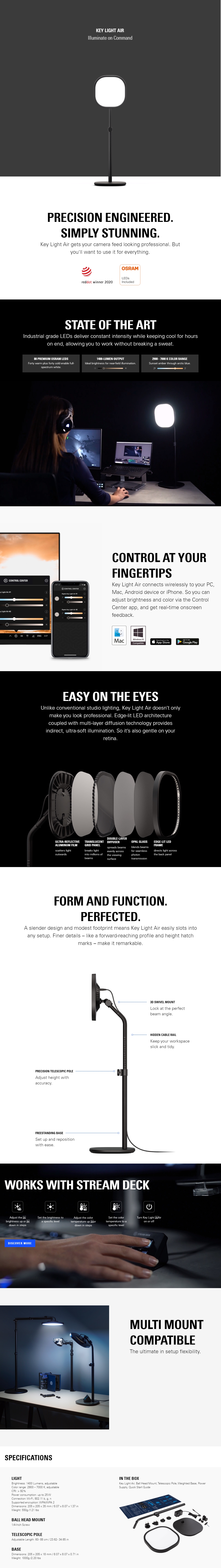 A large marketing image providing additional information about the product Elgato Key Light Air - Additional alt info not provided