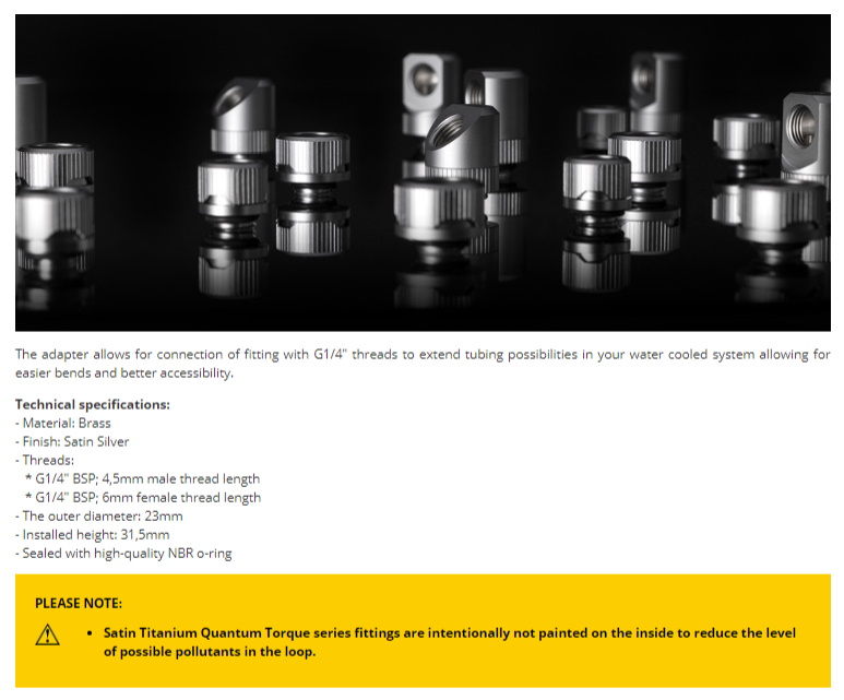 A large marketing image providing additional information about the product EK Quantum Torque Rotary T Fitting - Satin Titanium - Additional alt info not provided