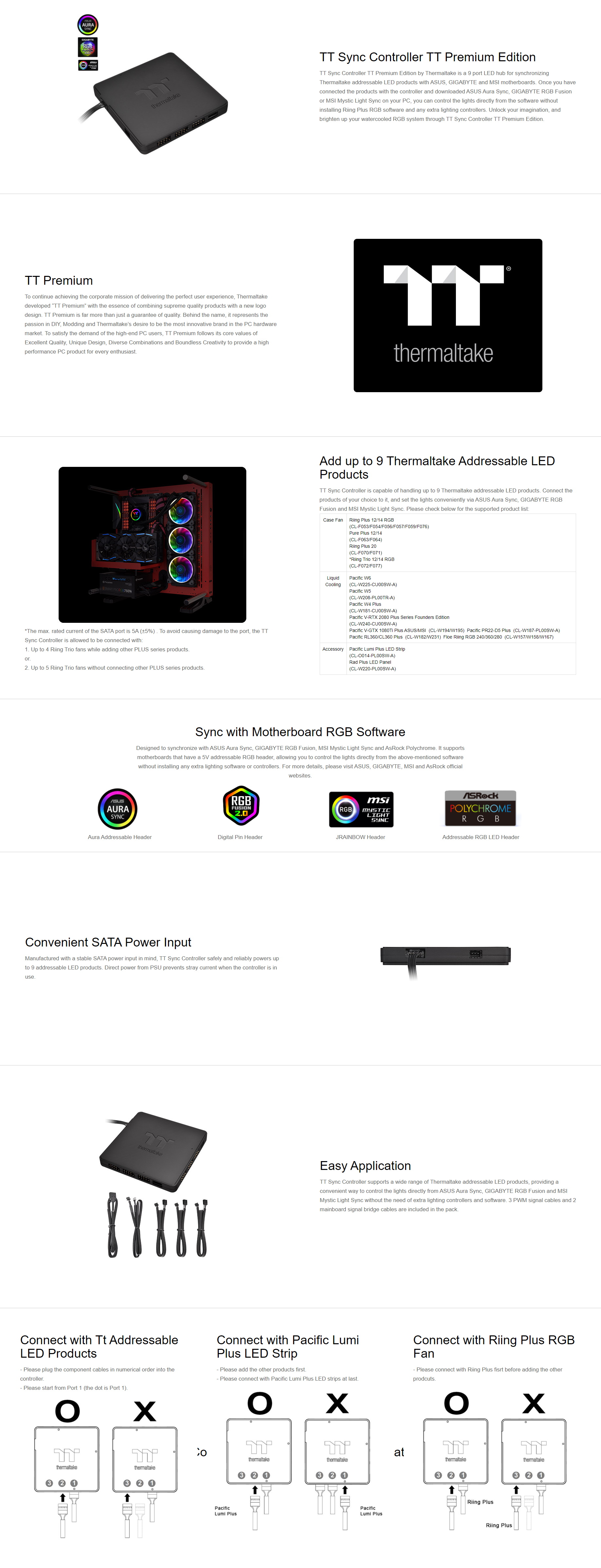 A large marketing image providing additional information about the product Thermaltake TT Sync Controller - Premium Edition - Additional alt info not provided