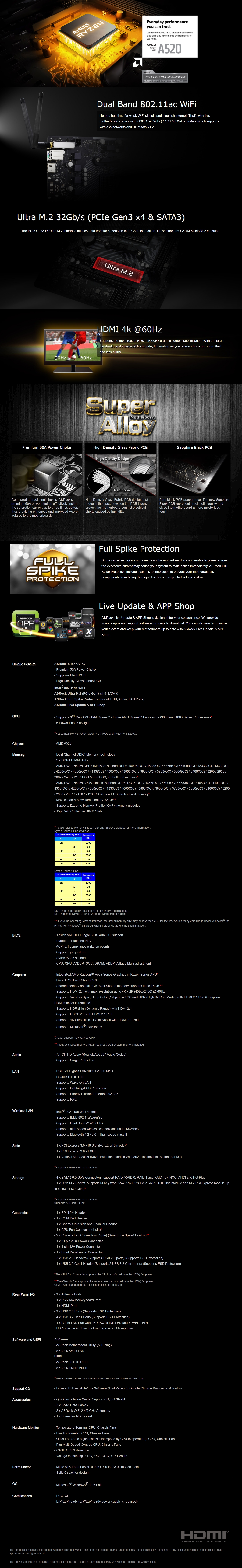 A large marketing image providing additional information about the product ASRock A520M AC AM4 mATX Desktop Motherboard - Additional alt info not provided