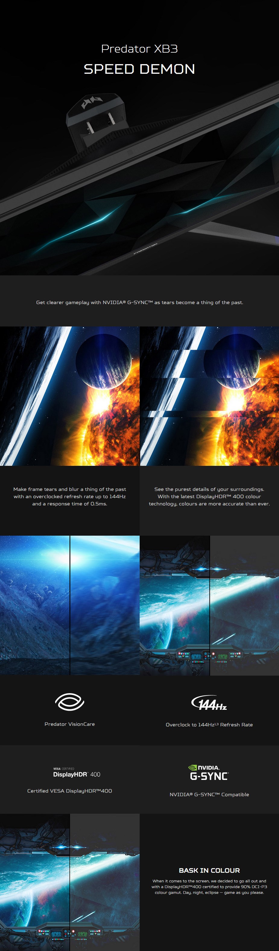 A large marketing image providing additional information about the product Acer XB323UGP 32" QHD 1MS IPS LED Gaming Monitor - Additional alt info not provided