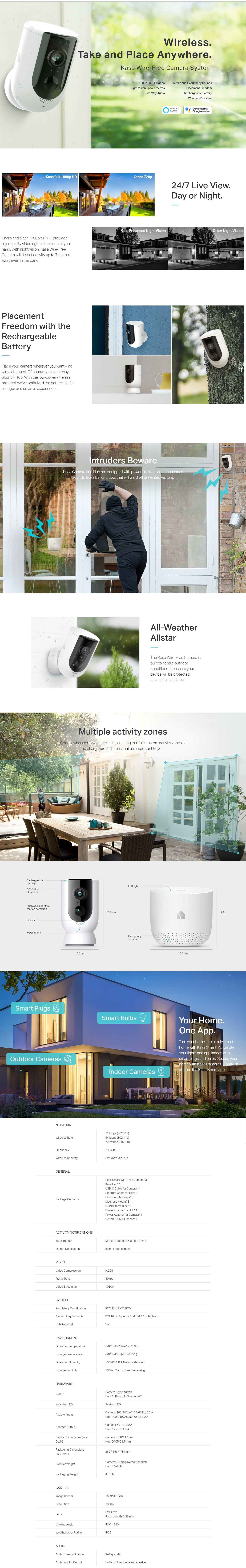 A large marketing image providing additional information about the product TP-LINK KC300S3 Kasa Outdoor Surveillance Camera Pack - Additional alt info not provided