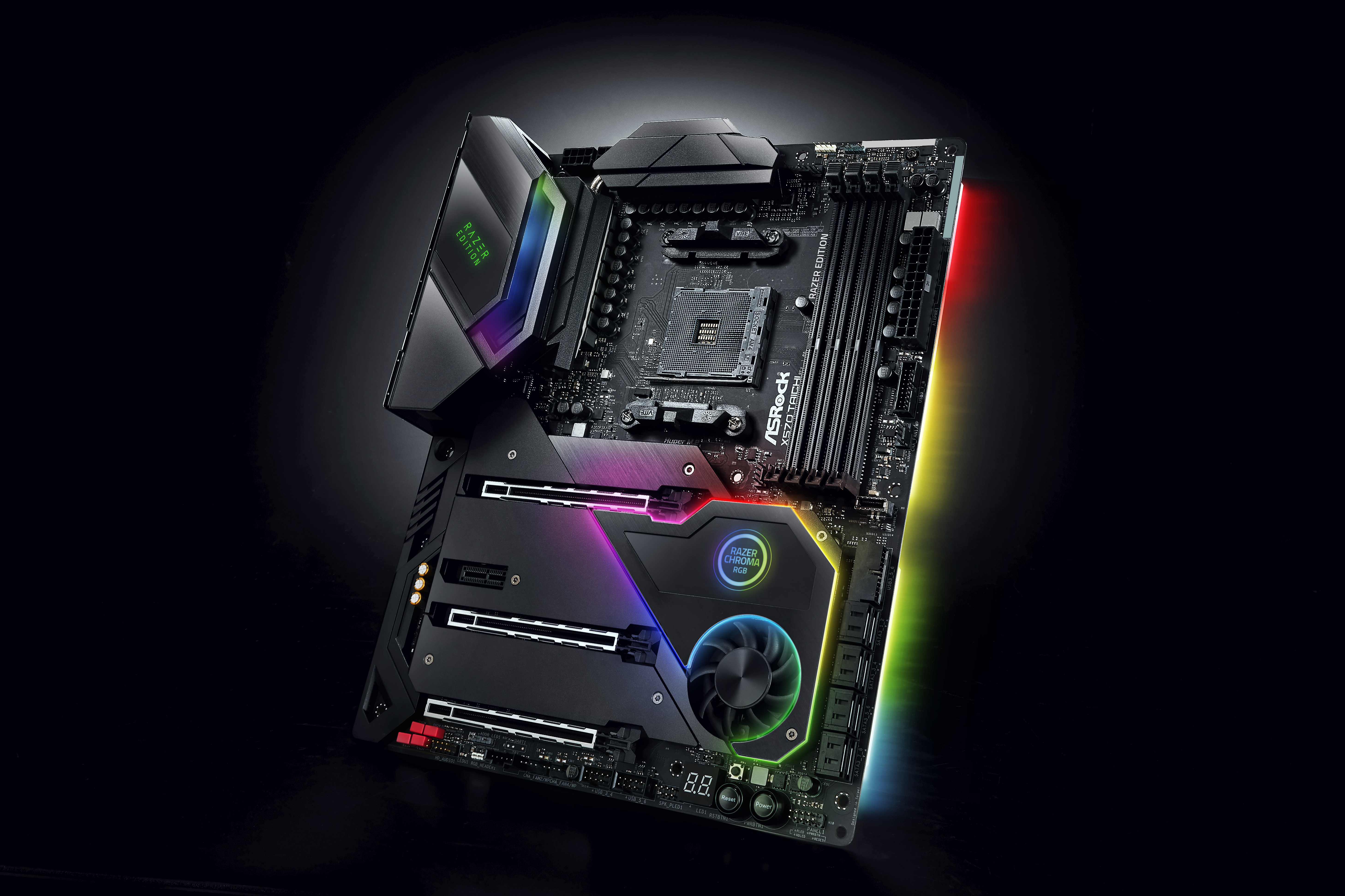 A large marketing image providing additional information about the product ASRock X570 Taichi Razer Edition AM4 ATX Desktop Motherboard - Additional alt info not provided