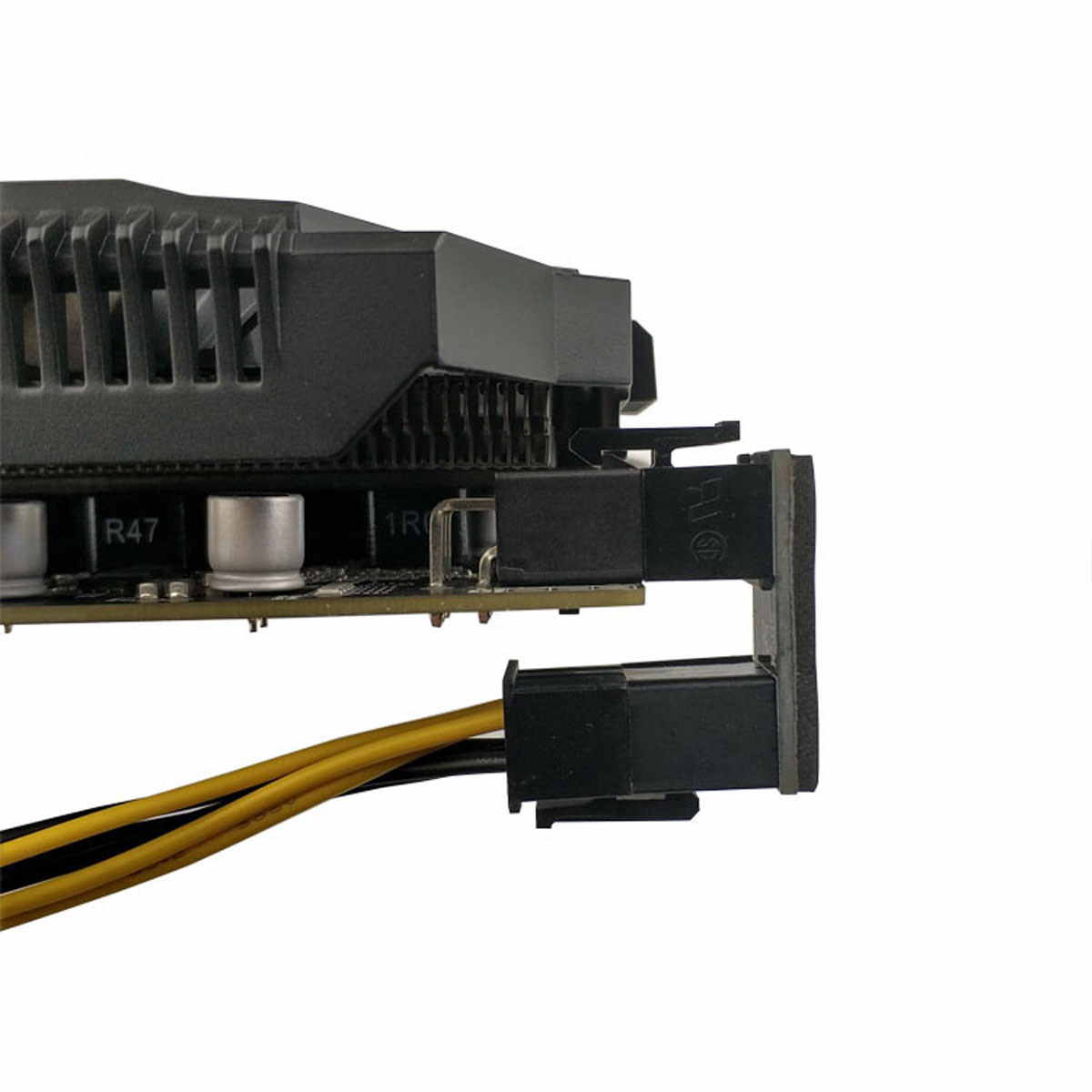 A large marketing image providing additional information about the product GamerChief 8-Pin PCIe 90 Degree Adapter Black Type A - Additional alt info not provided